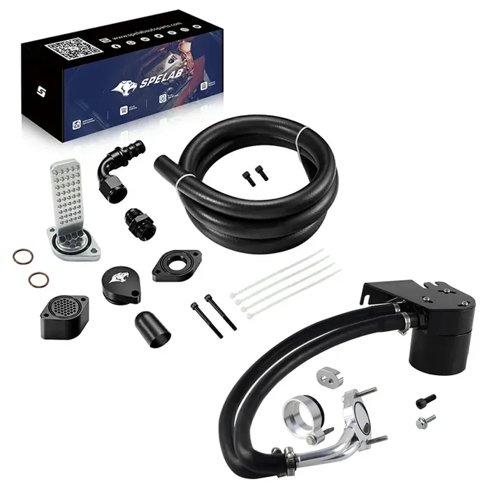 2011+ Ford 6.7L Powerstroke CCV Reroute/Delete w/Catch Can Internal&External Kit SPELAB