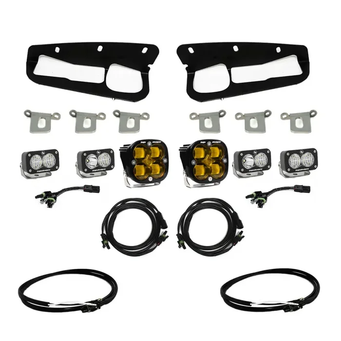 21+ Ford Bronco/22+ Ford Bronco Raptor Steel Bumper Fog Pocket Kit Amber/SAE w/ Upfitter