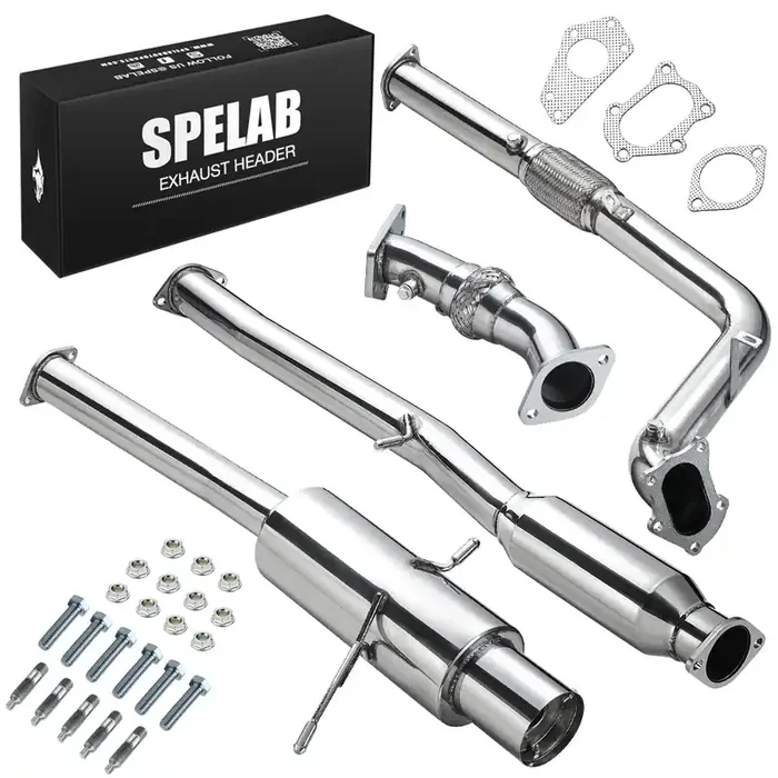 3″ Catback Exhaust 4.5″ Muffler Tip+Downpipe Up-pipe for 2002-2007 Subaru Impreza WRX / STI GD EJ205