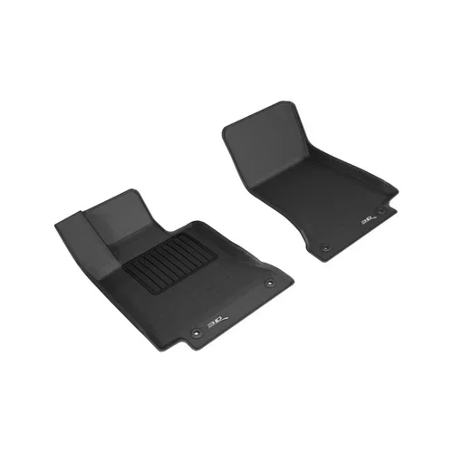 3D MAXpider Kagu 1st Row Black Floor Mat Set, Mercedes Benz C-Class Sedan/Coupe W205/C205 2015-2020