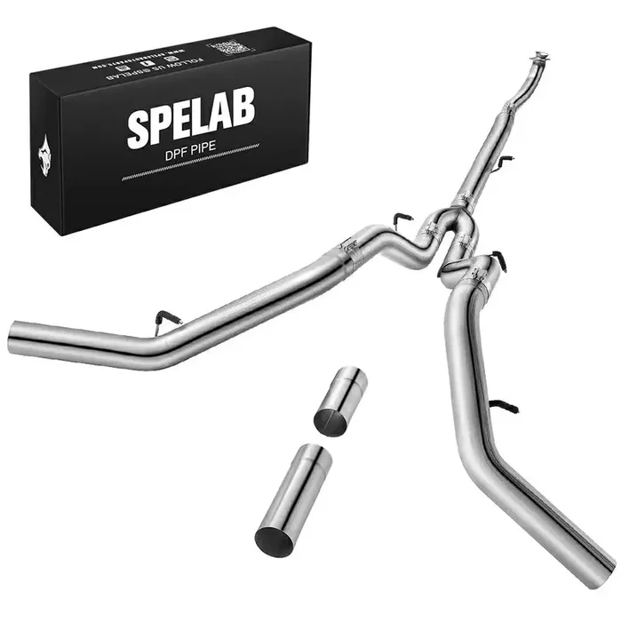 5″ Downpipe Back Dual 2017-2021 L5P 6.6L Duramax DPF Delete Race Pipe GM 2500/3500 SPELAB