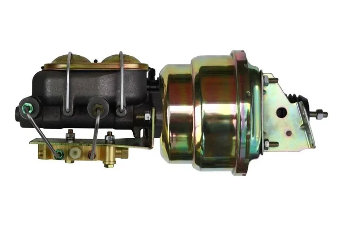 7-Inch Zinc Dual Power Booster with 1-Inch Bore Master Cylinder and 4-Wheel Disc Proportioning Valve for 1970-1981 Camaro and Firebird