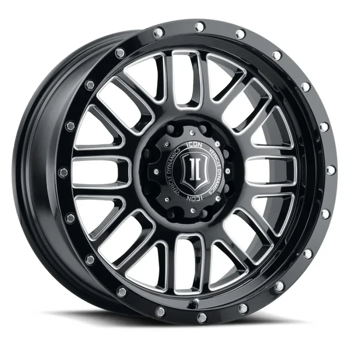 ALPHA GLOSS BLACK MILLED SPOKE 20X9 8X6.5 +19mm