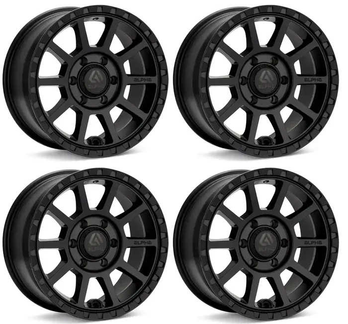 ALPHAequipt FOXTROT 17X7.5 5X108 +35 MATTE BLACK / BLACK LIP / AF1775510835MB (SET OF 4)
