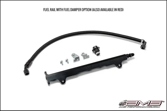 AMS Performance 08-15 Mitsubishi EVO X CNC Machined Aluminum Fuel Rail w/Pulsation Dampener – Black