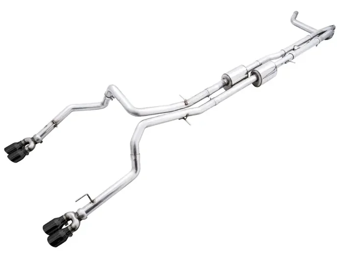 AWE Tuning 4th Gen GM 1500 6.2L 0FG Catback Split Rear Exit (w/ Bumper Cutouts) – Quad Diamond Tips