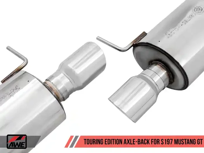 AWE Tuning S197 Mustang GT Axle-back Exhaust – Touring Edition (Chrome Silver Tips)