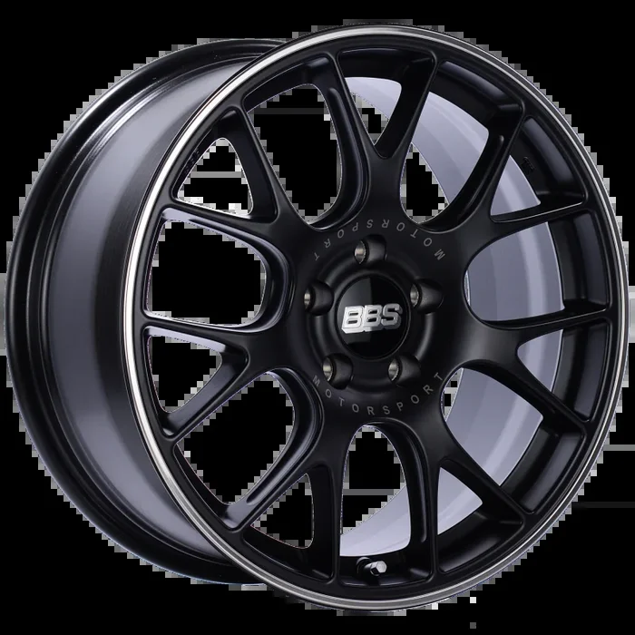 BBS CH-R 18×8 5×120 ET40 Satin Black Polished Rim Protector Wheel -82mm PFS/Clip Required