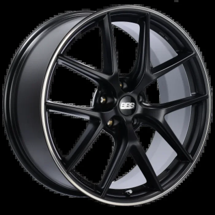 BBS CI-R 19×8.5 5×112 ET45 Satin Black Polished Rim Protector Wheel -82mm PFS/Clip Required