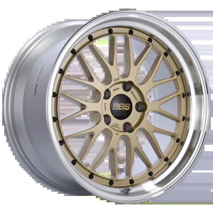 BBS LM 19×10 5×120 ET25 Gold Center Polished Lip Wheel -82mm PFS/Clip Required