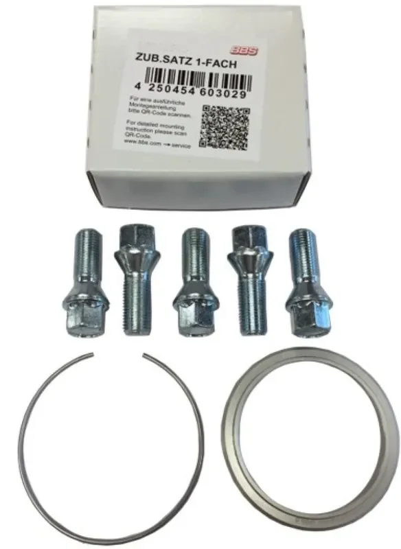 BBS PFS KIT – Mercedes – Includes 82mm OD – 66.5mm ID Ring / 82mm Clip / Lug Bolts