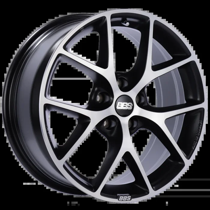 BBS SR 18×8 5×112 ET35 Satin Black Diamond Cut Face Wheel -82mm PFS/Clip Required