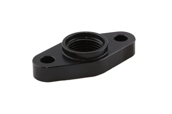 Billet Turbo Drain adapter with Silicon O-ring. 50.8mm Mounting Holes – T3/T4 style fit.