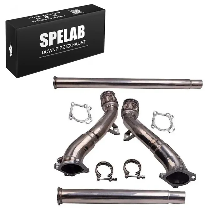 Catless Downpipe Exhaust for 1997-2005 K04/RS6 Fits Audi S4 B5 A6/Allroad C5 2.7L BiTurbo 3″-2.5″
