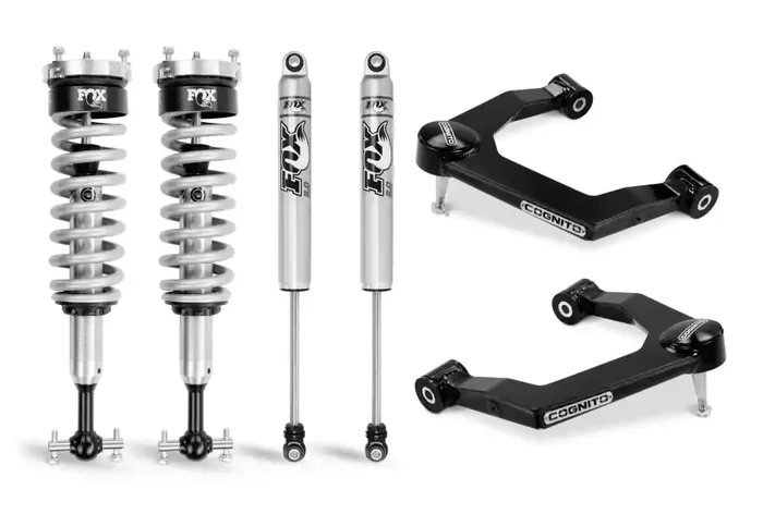 Cognito Motorsports Truck 3-Inch Performance Uniball Leveling Kit With Fox PS Coilover 2.0 IFP Shocks for 19-22 Silverado/Sierra 1500 2WD/4WD – 210-P0875