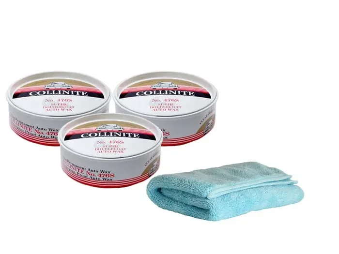 Collinite 476 Super Doublecoat Auto Paste Wax 9oz (3 Pack) with Microfiber Towel