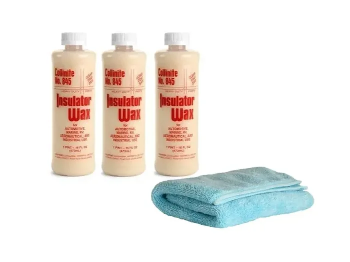 Collinite 845 Automotive Insulator Wax 16oz (3 Pack) with Microfiber Towel