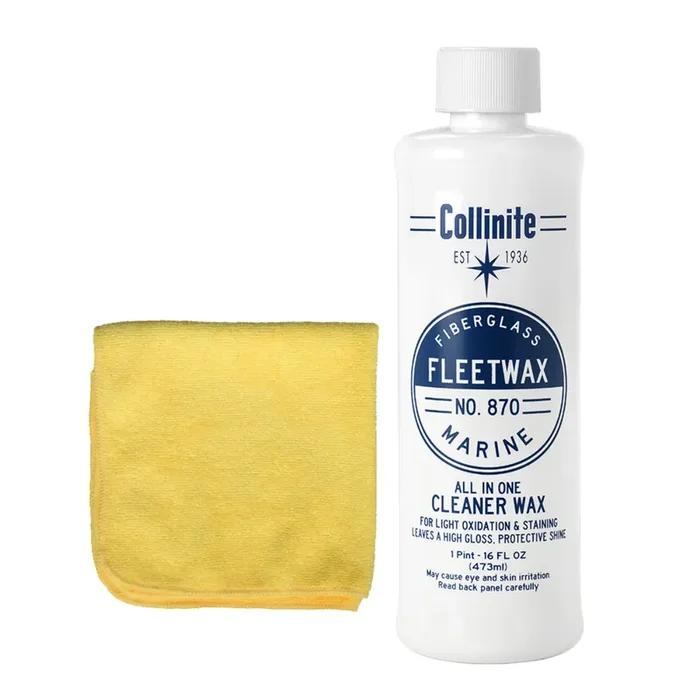Collinite 870 Fiberglass Boat Liquid Fleetwax (1 Pint) with Microfiber Towel