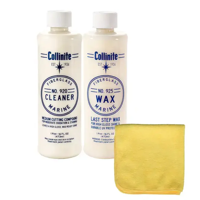 Collinite Fiberglass Marine Cleaner COL-920 and Wax COL-925 Combo