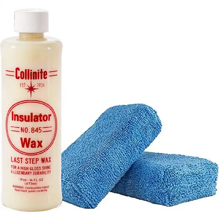 Collinite No. 845 Insulator Wax, 16 Fl Oz – 1 Pack & Microfiber Sponge Applicators Combo