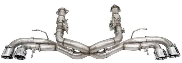 Corsa 2020 Corvette C8 3in Xtreme Cat-Back Exhaust 4.5in Pol Quad Tips – Integrates stock AFM Valve