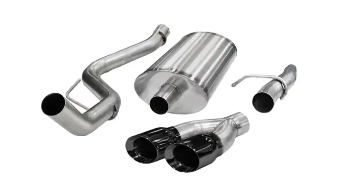 Corsa Performance 3.0in. Cat-Back Single Side Exit with Twin 4.0in. Black PVD Pro-Series Tips – 14393BLK