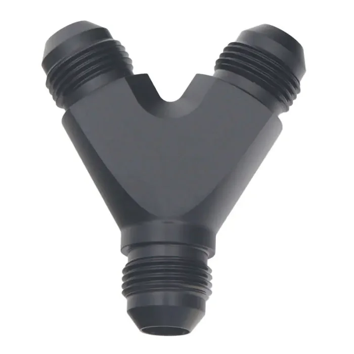 DeatschWerks 8AN Male Flare to 8AN Male Flare to 8AN Male Flare Y Fitting – Anodized Matte Black