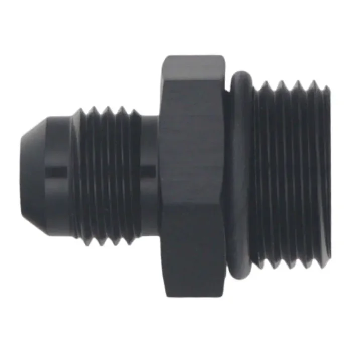 DeatschWerks 8AN ORB Male to 6AN Male Flare Adapter (Incl O-Ring) – Anodized Matte Black