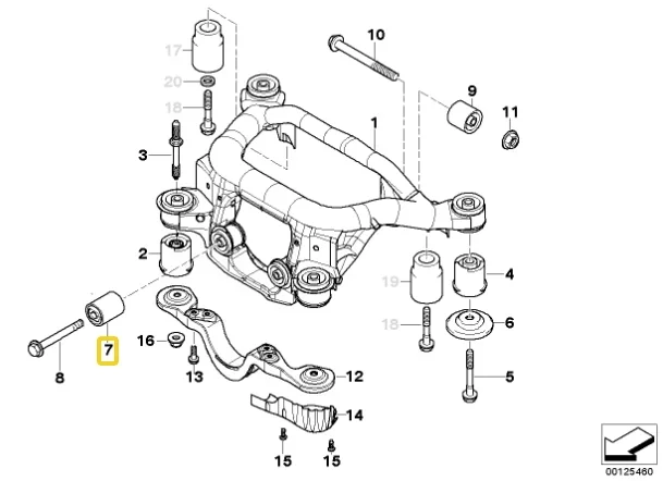 Differential aluminium bushings BMW E46