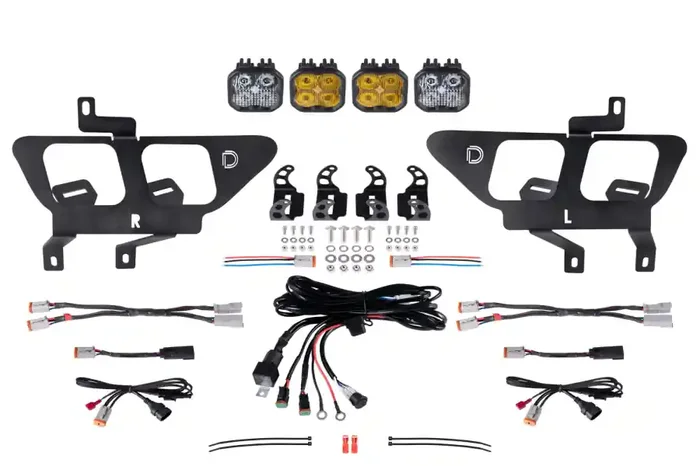 Diode Dynamics SS3 LED Fog Pocket Kit for 2021-2022 Ford F-150, Yellow Sport – DD7311