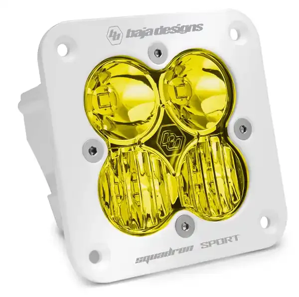 Flush Mount LED Light Pod White Baja Amber Lens Driving/Combo Pattern Squadron Sport Baja Designs