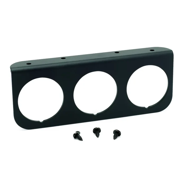 Gauge Mounting Panel, Triple, 2-1/16″, Black, Aluminum