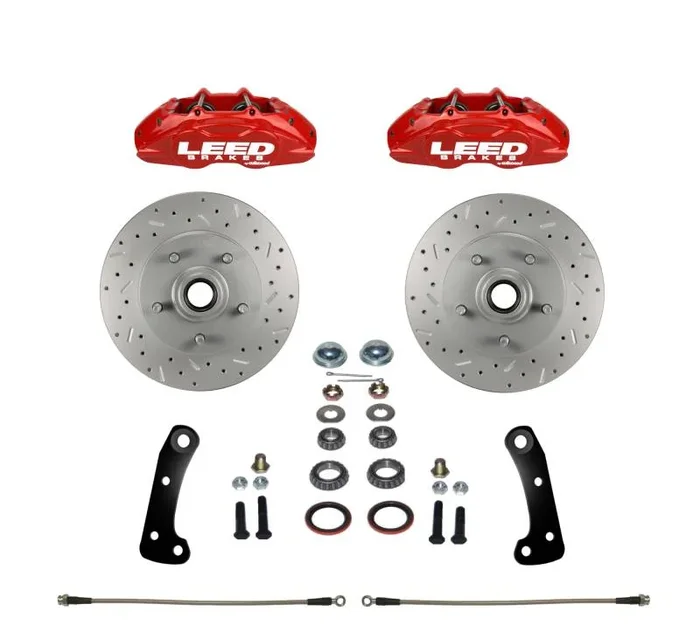 GM AFX Body MaxGrip Lite 4 Piston Disc Brake Conversion Kit – Red Powder Coated
