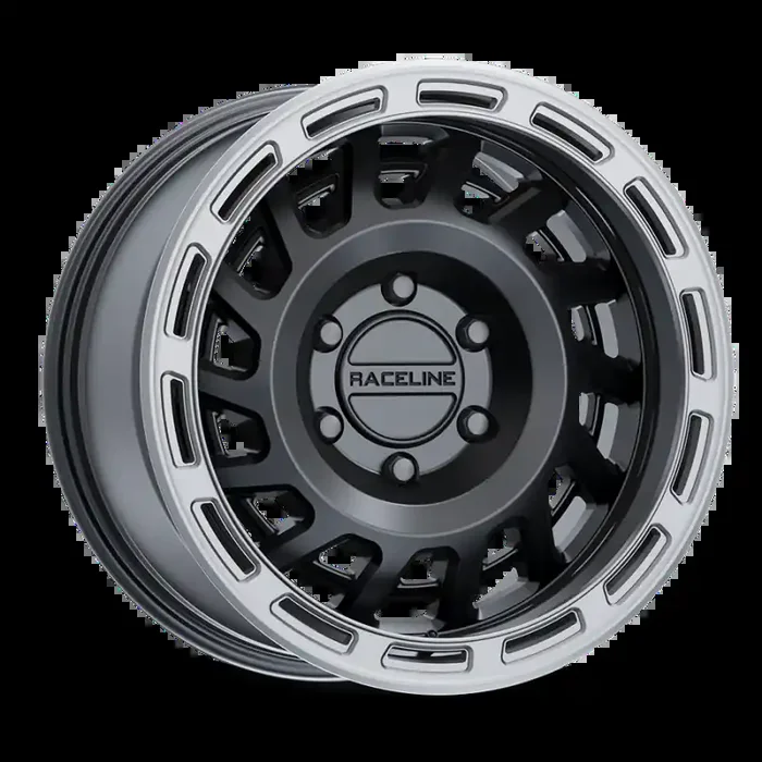 HALO SATIN BLACK W/ SILVER RING 18X9 8X165.1 +18mm