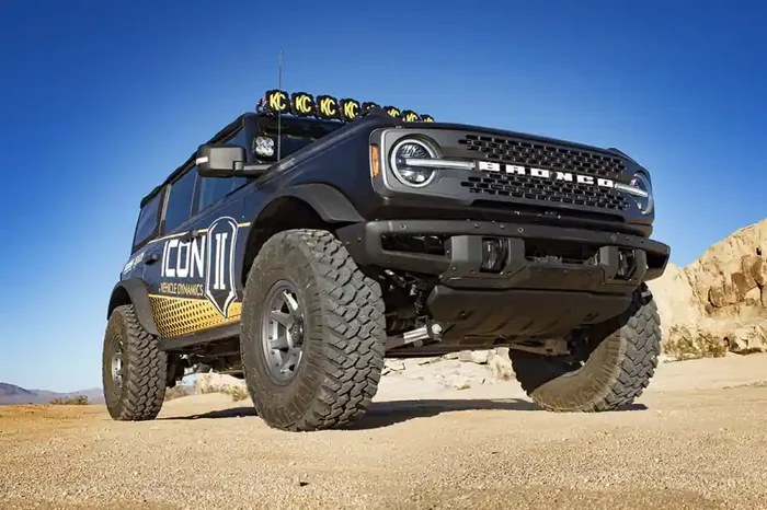 ICON 2021-UP FORD BRONCO WITH SASQUATCH PACKAGE 2-3″ LIFT STAGE 8 SUSPENSION SYSTEM WITH BILLET CONTROL ARMS AND LINKS – K40018