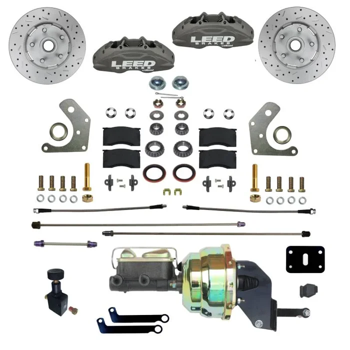 MaxGrip Lite 4-Piston Power Front Disc Brake Conversion Kit for Mopar B & E Body Vehicles