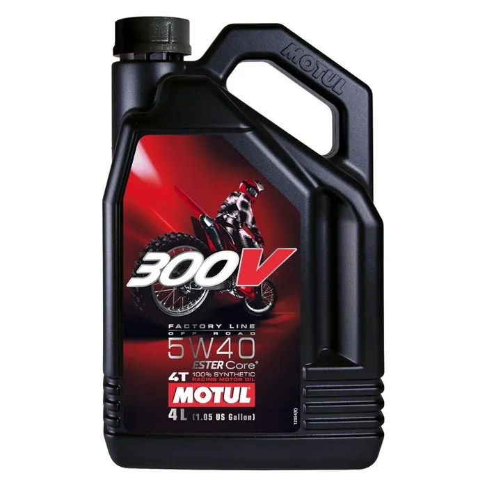 Motul 300 “V” 5w40 Factory Line 100% ESTER Synthetic 4-Stroke Oil – Gallon (4L)