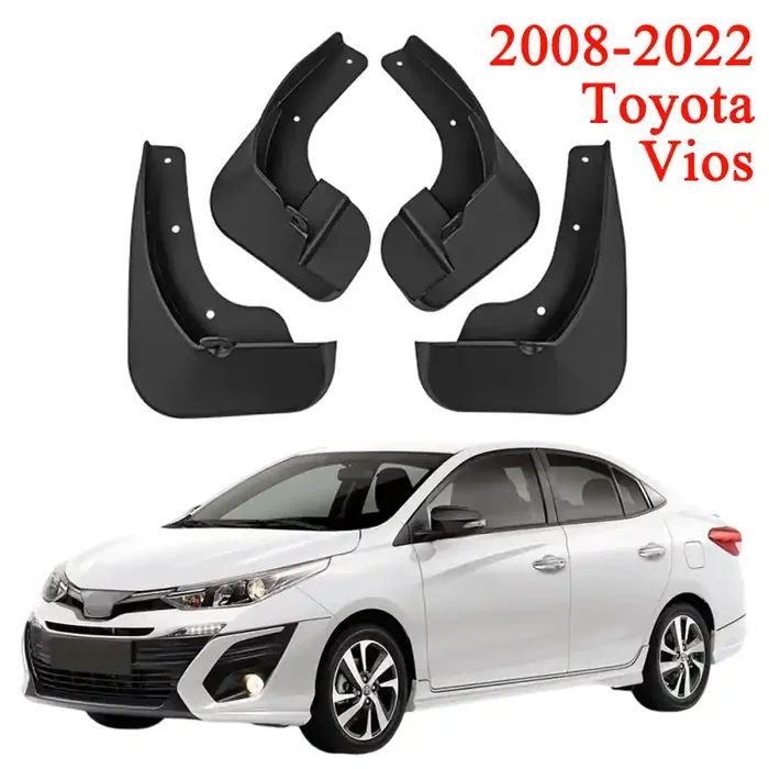 Mud Flaps for 2008-2022 Toyota Vios – Front & Rear Splash Guards (4 Pcs)