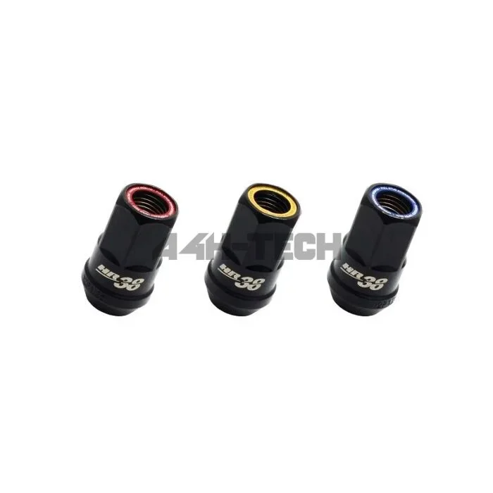 Muteki HR38 wheel nuts black/colored edge (open end) M12x1.5 (conical)