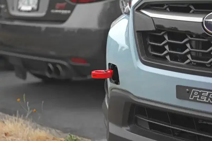 PERRIN 22-25 Subaru WRX / 18-23 Crosstrek / 20-25 OBXT / 17-23 Impreza Tow Hook Kit (Front) – Red