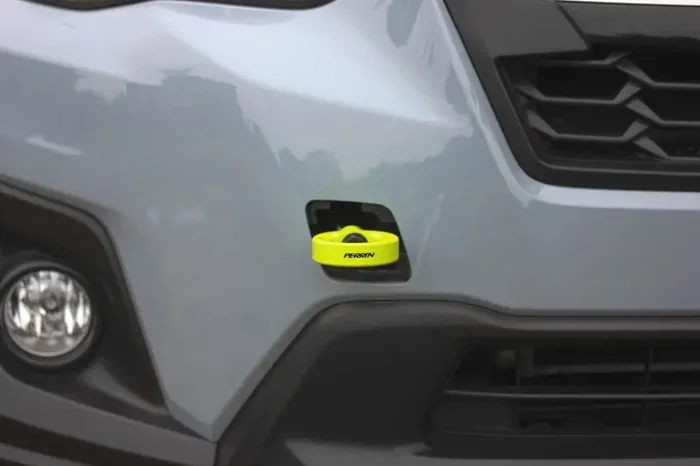 PERRIN 22-25 Subaru WRX / 18-23 Crosstrek / 20-25 OBXT Tow Hook Kit (Front) – Neon Yellow