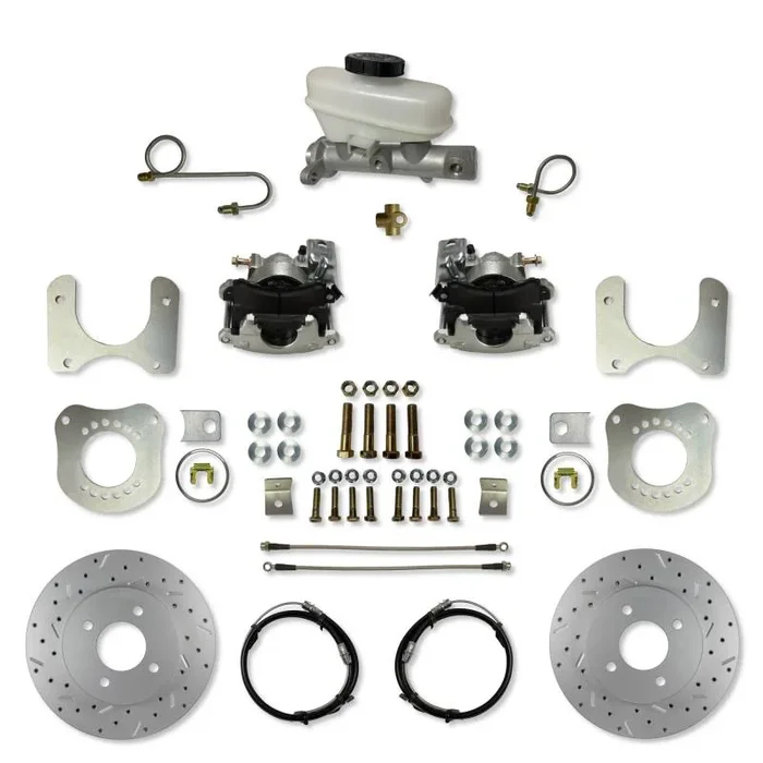 Rear Disc Brake Conversion Kit with 4-Lug MaxGrip XDS Rotors for 1987–1992 Ford Mustang Fox Body 7.5 & 8.8 Axles