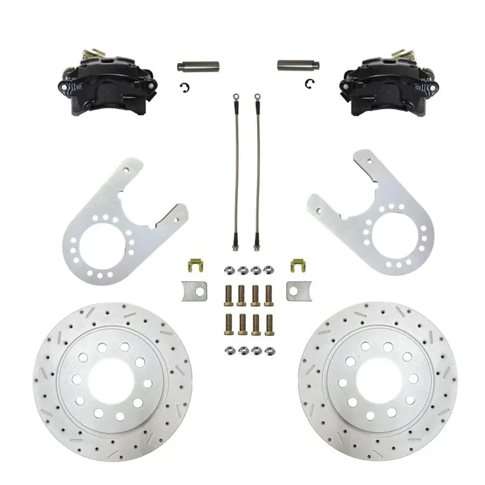 Rear Disc Brake Conversion Kit with MaxGrip XDS Rotors and Black Calipers for 10-Inch Drum Chevrolet & GMC C1500 Trucks