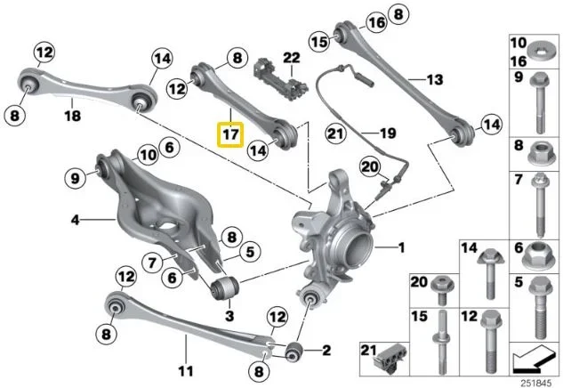 Rear upper adjustable camber arms BMW F2x, F3x