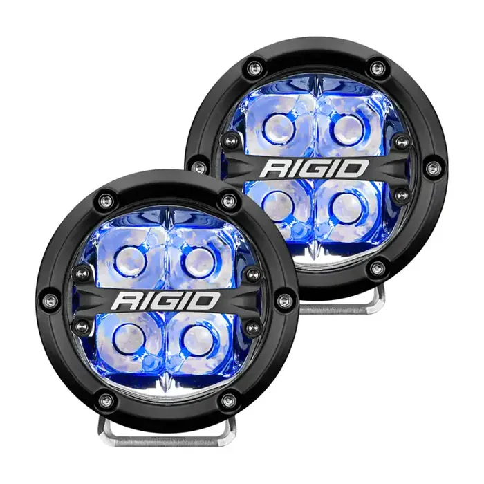 Rigid Industries 360-SERIES 4 INCH LED OFF-ROAD SPOT BEAM BLU BACKLIGHTPAIR – 36115