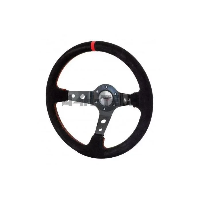 Simoni Racing Pit Lane (350MM) steering wheel suede black+Red stiching (universal)
