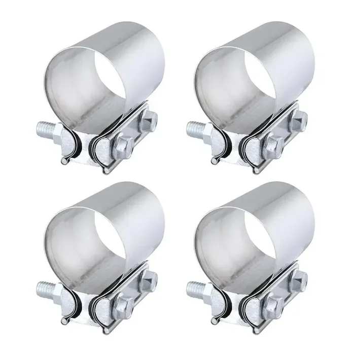 SPELAB 2.0/2.25/2.5/3.0 OD pipe 4 Packs Butt Joint Band Clamp Exhaust Sleeve Stainless Steel Fits