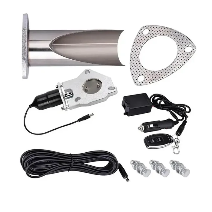 SPELAB 2.25 inch Remote Single DIY Fabricator Electric Exhaust Cutout Kit