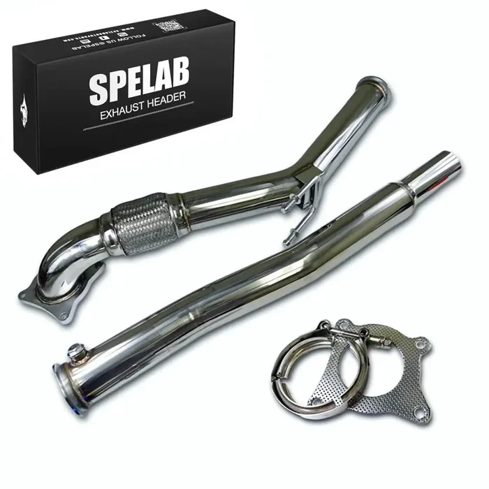 SPELAB 3‘‘ Downpipe Exhaust for 07-11 Audi A3 06-07,10 VW Golf GTi Jetta 2.0T Decat
