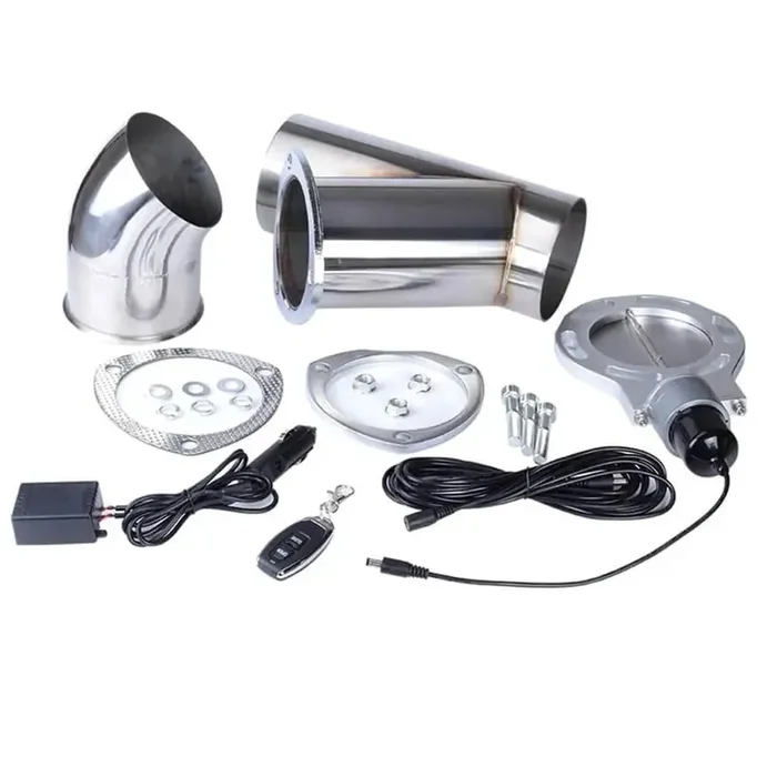 SPELAB 4 Inch Remote Y Pipe Single Electric Exhaust Cutout Kit